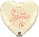 F3.1 - Folienballon Just Married ivory mit coral Schrift