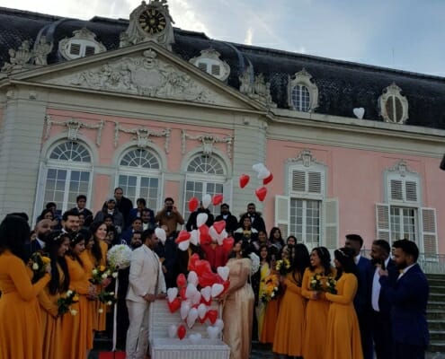 Tauben und Ballons Schloss Benrath Düsseldorf Bild 8